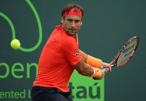 David Ferrer Orange Shirt Headband Wallpaper