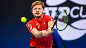 David Goffin Hitting Ball In Air Wallpaper