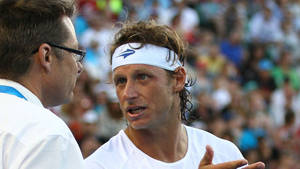 David Nalbandian Talking To Umpire Wallpaper