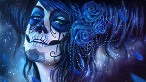 Day Of The Dead In Midnight Blue Wallpaper