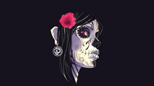 Day Of The Dead Makeup And Earrings Wallpaper