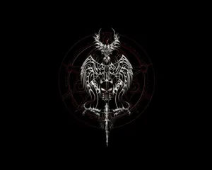 Dazzling Gray Satanic Logo Wallpaper