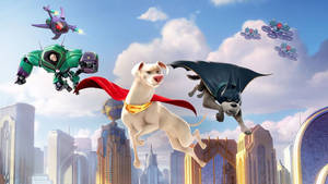 Dc League Of Super Pets In The Sky Wallpaper