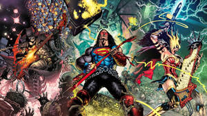 Dc Superheroes Fighting Zombies Wallpaper