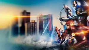 Dc Superheroes In The City Wallpaper