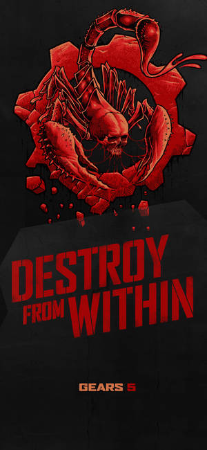 Deadly Scorpion With Skull Gears 5 Iphone Wallpaper