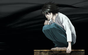 Death Note Character L Iconic Pose Wallpaper