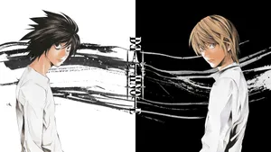 Death Note Tv Show Split Wallpaper