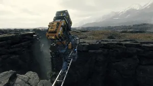 Death Stranding 1920x1080 Passing Ladder Bridge Wallpaper