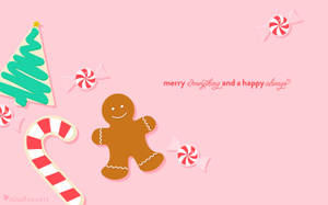 December Cute Gingerbread Wallpaper