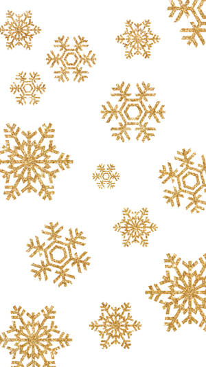 December Gold Snowflakes Wallpaper