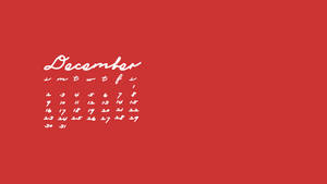 December Minimalist Red Calendar Wallpaper