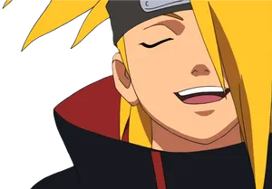 Deidara Close Up Smiling Eyes Closed Wallpaper
