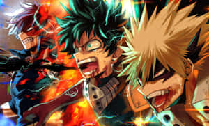 Deku And Todoroki - True Rivals Become Friends Wallpaper