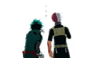 Deku And Todoroki Under The Light Wallpaper
