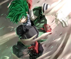 Deku Jumping In The Air Wallpaper