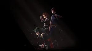 Deku, Ochaco, And Shoto Wallpaper