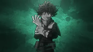 Deku On Green Wallpaper