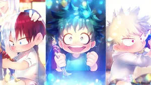 Deku, Todoroki And Bakugou — Ready For Battle! Wallpaper