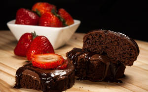 Delectable Fruity Brownie Desserts Wallpaper