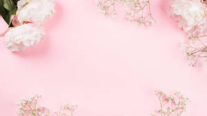 Delicate Floral Arrangement In Baby Pink Hues Wallpaper