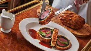 Delicious Beef Wellington Ready To Be Served Wallpaper