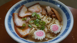 Delicious Hakata Ramen With Thick Cut Noodles Wallpaper