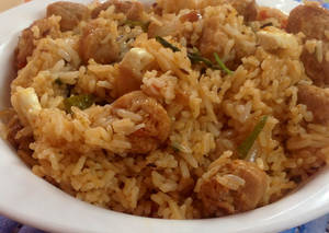 Delicious Shrimp Biryani With Fragrant Basmati Rice Wallpaper