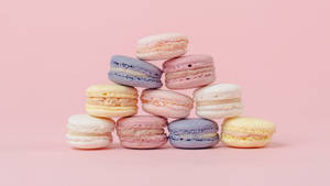 Deliciously Soft & Sweet Pastel Macaroon Pyramids Wallpaper