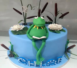 Delightful Kermit The Frog Cake Topper From The Muppets Wallpaper