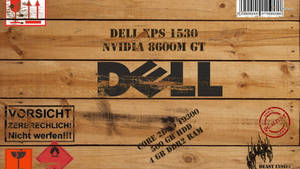 Dell Laptop Wooden Crate Wallpaper