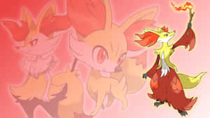 Delphox Pokemon Evolutionary Chain Wallpaper