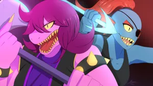 Deltarune Allies Susie And Undyne Wallpaper