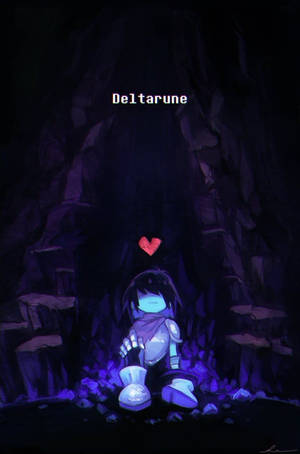 Deltarune Kris Sitting At Cave Wallpaper