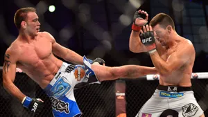 Demian Maia In A Fierce Boxing Match Against Jake Shields Wallpaper