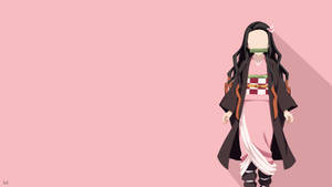 Demon Slayer Nezuko Cute Pink Backdrop Wallpaper