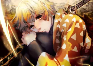 Demon Slayer Protagonist Zenitsu Wallpaper