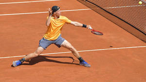 Denis Shapovalov In Tennis Game Wallpaper