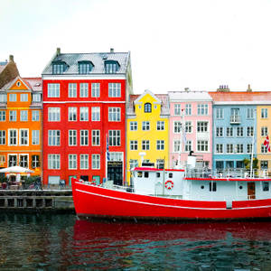 Denmark Colorful Nyhavn Wallpaper