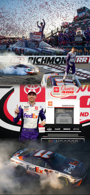 Denny Hamlin Race Collage Wallpaper