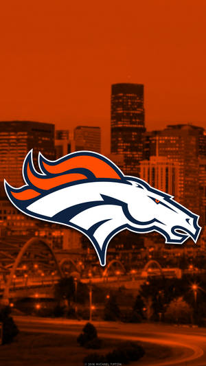 Denver Broncos With Buildings Iphone Wallpaper