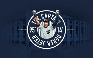 Derek Jeter In Logo Wallpaper