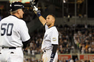 Derek Jeter Raising His Helmet Wallpaper