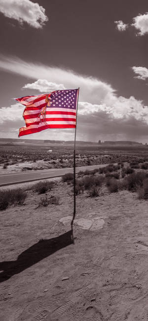 Deserted Flag Of America Iphone Wallpaper