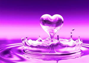 Desktop Wallpaper Water Purple Heart Ripple Effect Wallpaper