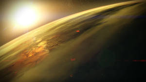 Destiny 4k Sun On Olive Planet Wallpaper
