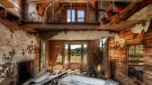 Destroyed Wooden House Wallpaper