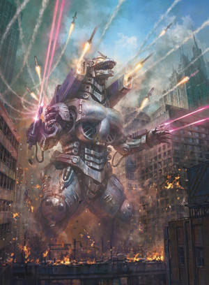 Destructive Mechagodzilla 2021 With Lasers Wallpaper