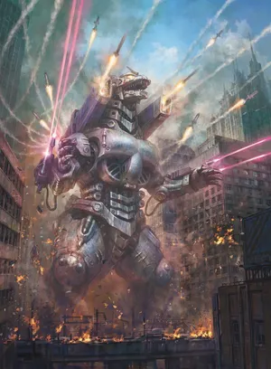 Destructive Mechagodzilla 2021 With Lasers Wallpaper