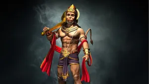Detailed Hanuman Black Wallpaper